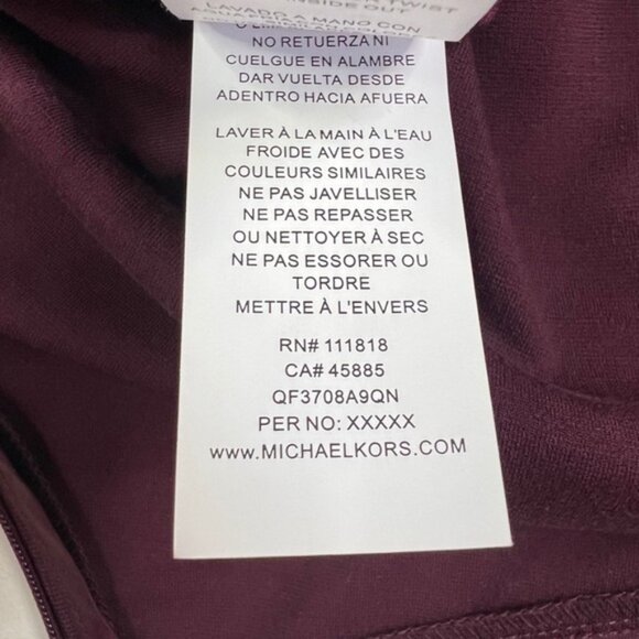 NWT MICHAEL MICHAEL KORS Cordovan Mixed-Media‎ Flare Mini Skirt Faux Leather - Picture 9 of 10